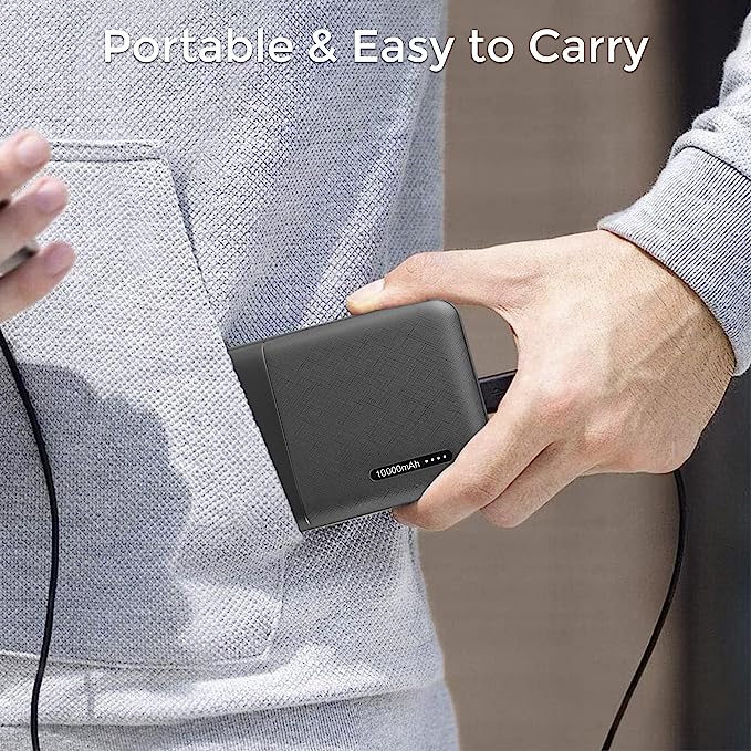 Ambrane 10000 mAh lithium_polymer Capsule 10K Power Bank with 12 Watt Fast Charging Ambrane 10000 mAh lithium_polymer Capsule 10K Power Bank with 12 Watt Fast Charging